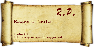 Rapport Paula névjegykártya